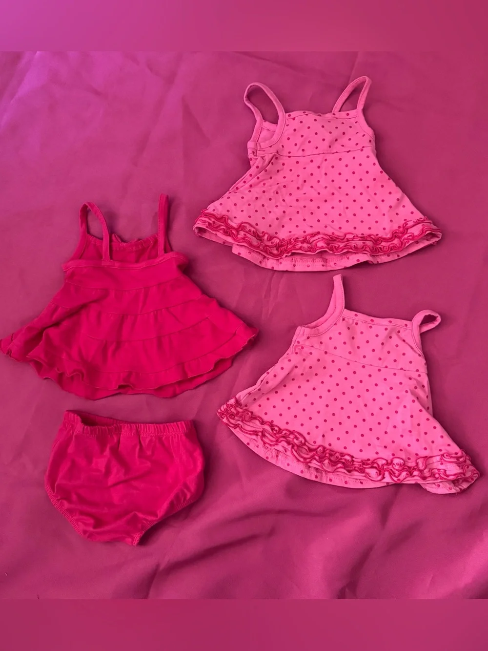 Faded Glory Baby Newborn Matching Tank & Shorts Set BUNDLE / Newborn Bundle